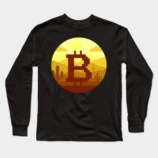 bitcoin pixel Long Sleeve T-Shirt